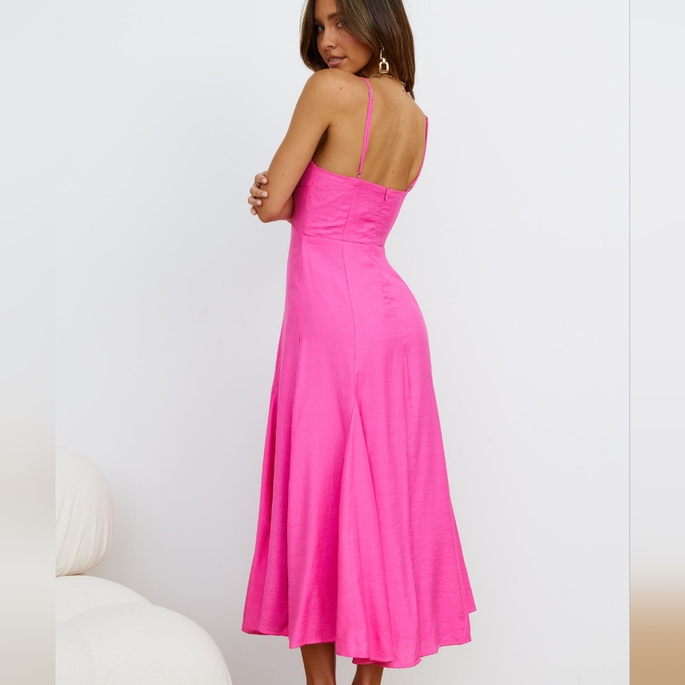 Hello Molly Unspoken Desire Maxi Dress - Hot Pink - Size Medium - Picture 3 of 12
